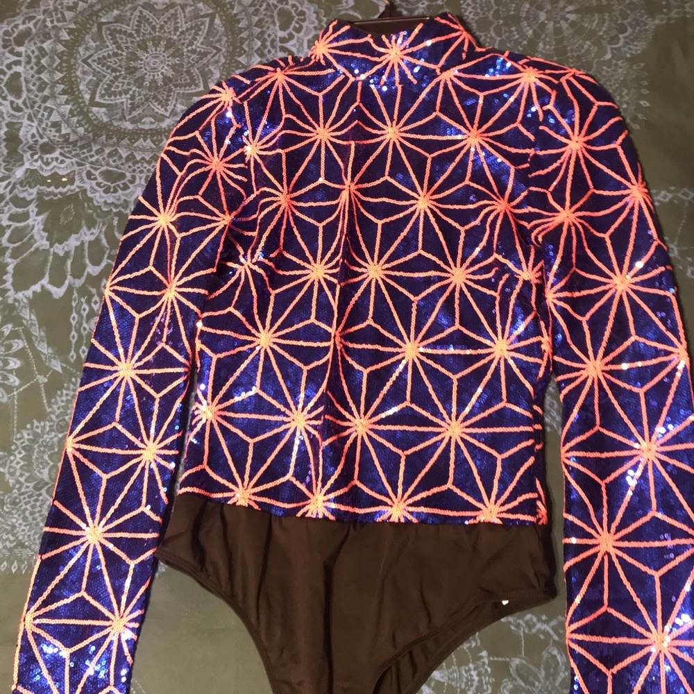 Dolls Kill Geometric Sequin Body Suit